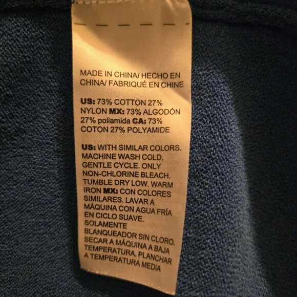 Chico's Size 2, L Cotton/Nylon Lightweight Sweater Cardigan Spring Stretchy - Picture 7 of 8